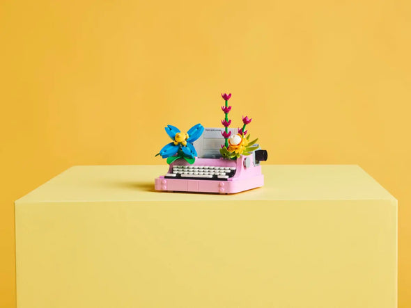 Typewriter with Flowers