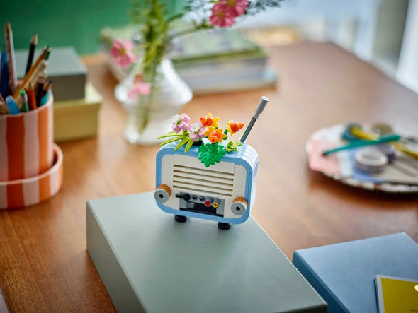 Record Player with Flowers