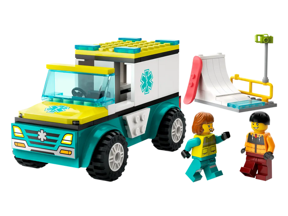 Emergency Ambulance and Snowboarder