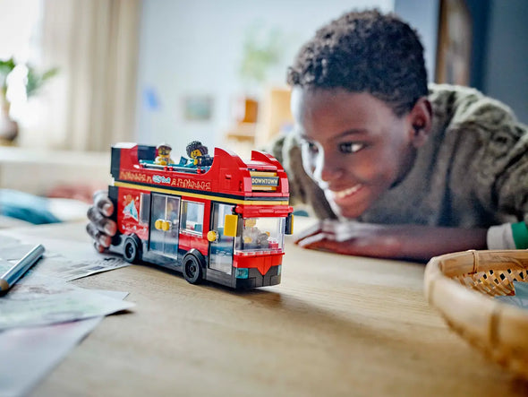 Red Double-Decker Sightseeing Bus