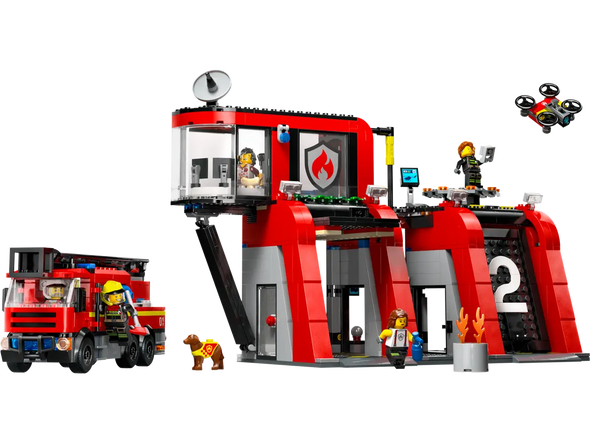 Fire Station with Fire Engine