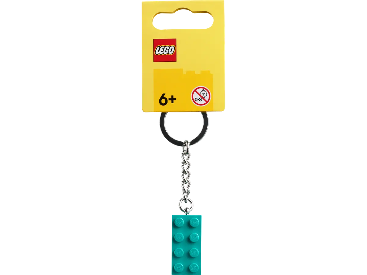 Bright Bluish Green 2x4 Stud Keychain