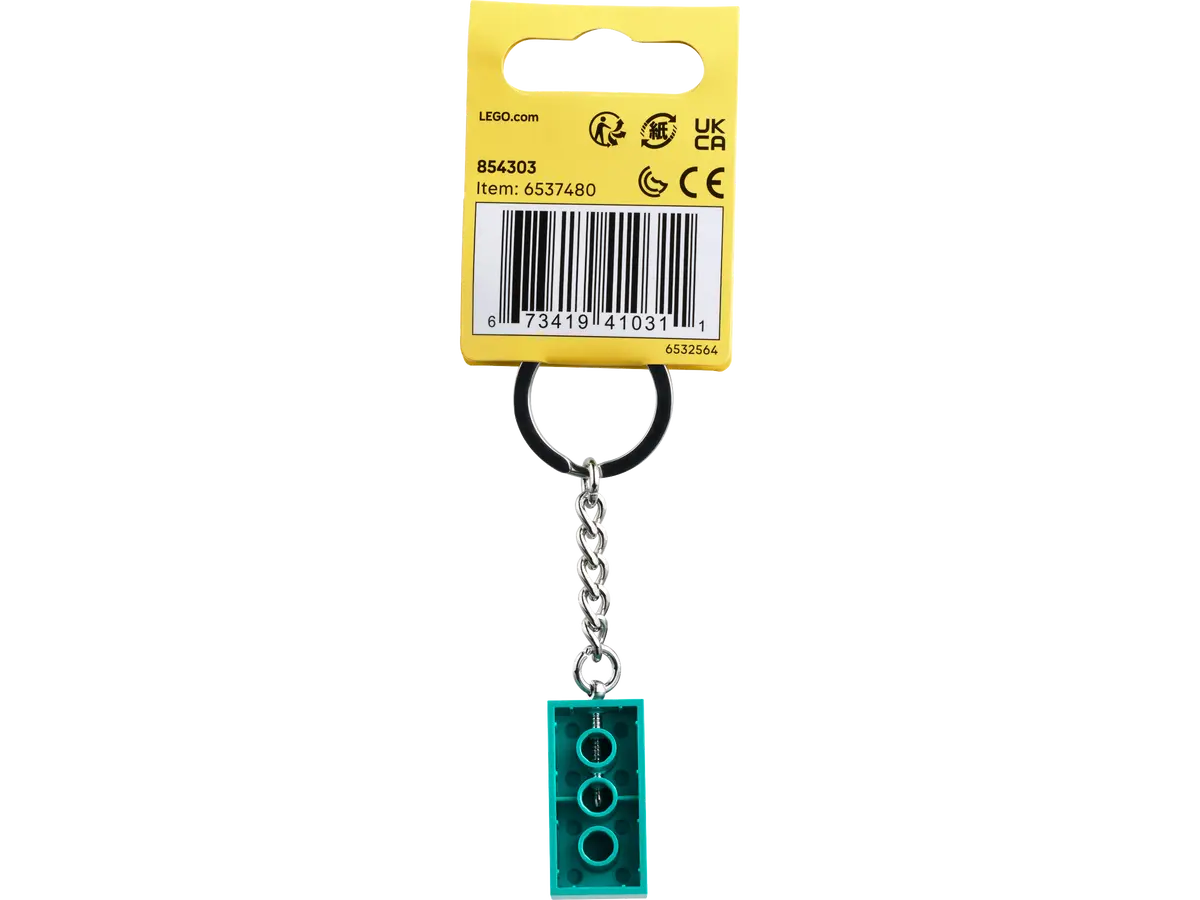 Bright Bluish Green 2x4 Stud Keychain