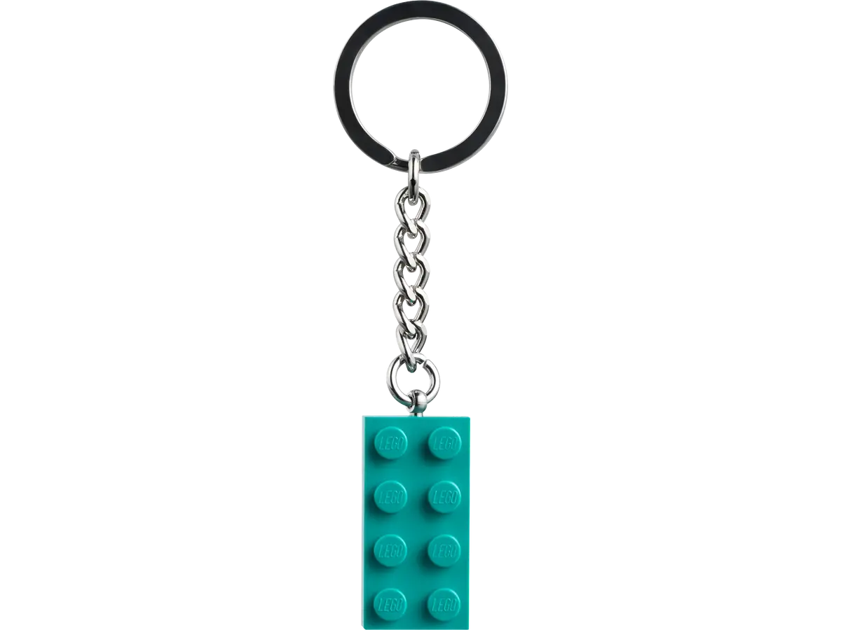 Bright Bluish Green 2x4 Stud Keychain